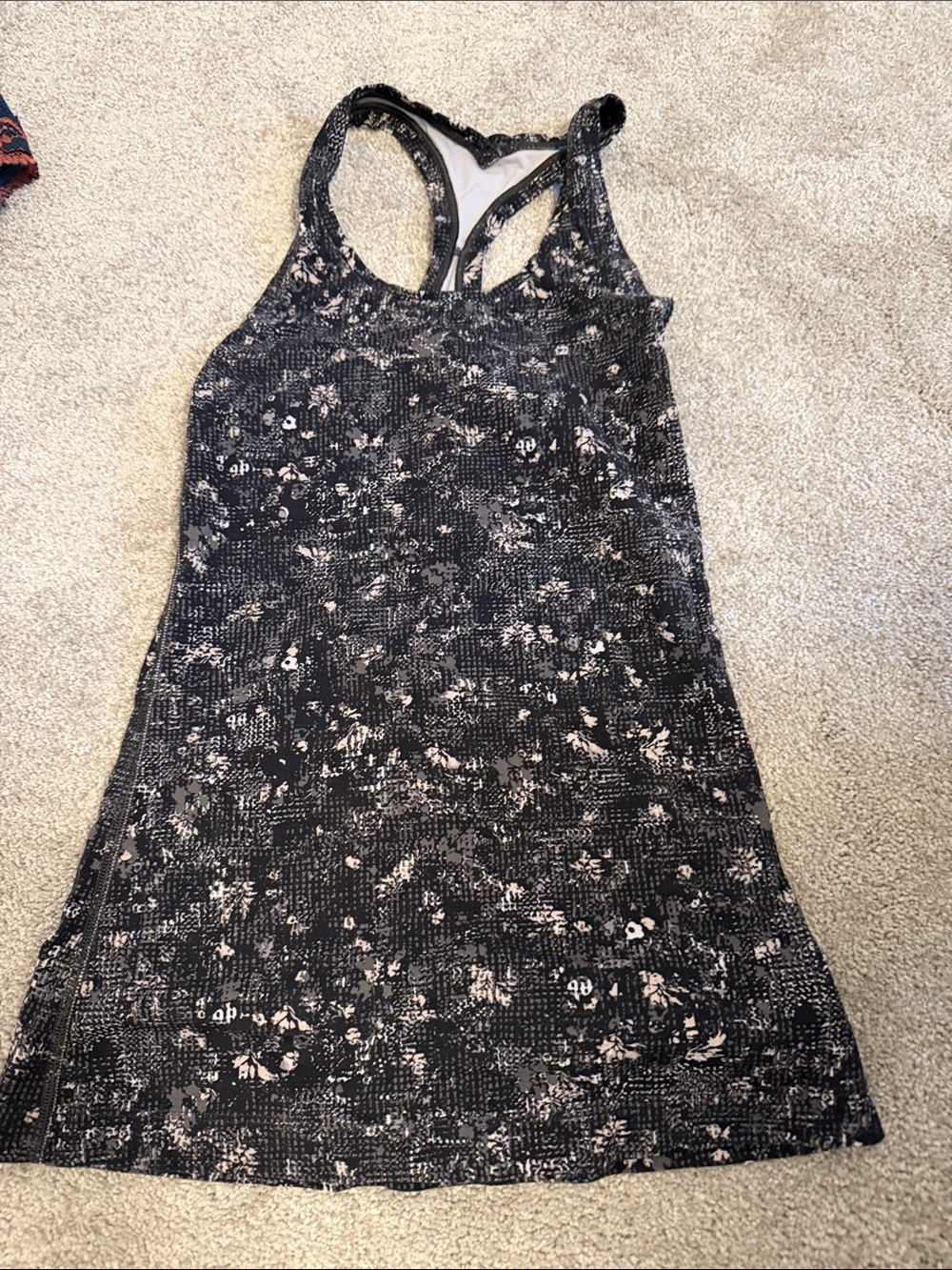 lululemon athletica Black and Cream Racerback Tank